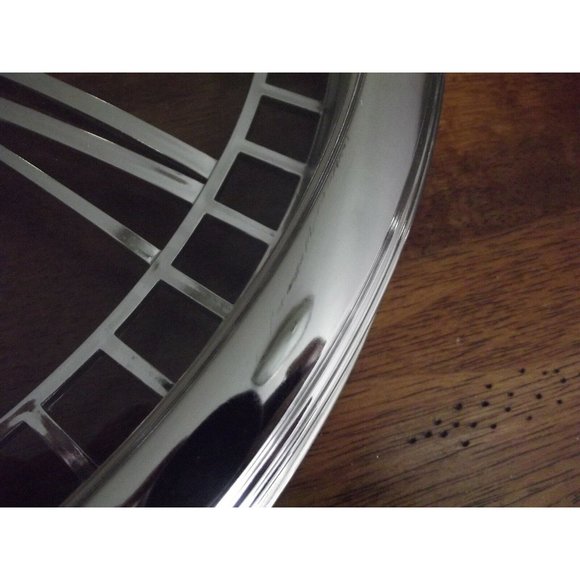 Wall Clock Large 20" Round Silver Cut Out Chrome Roman Numeral Skeleton Round - Picture 4 of 8